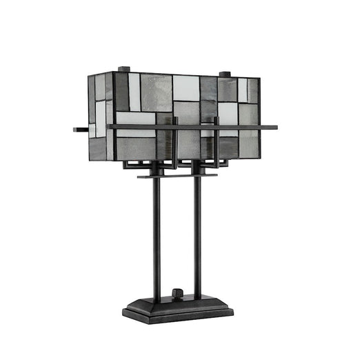 Lite Source Collins 2 Light Table Lamp in Aged Gunmetal/Tiffany - C41397