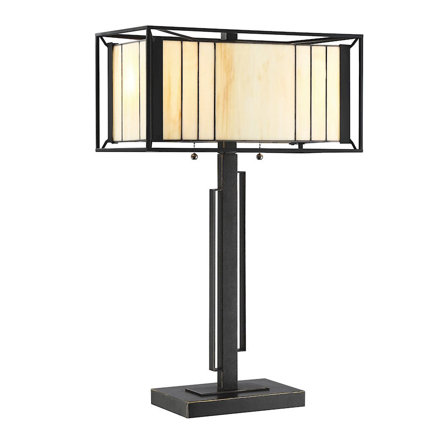 Lite Source Lanton 7.75" 2 Light Table Lamp in Dark Bronze/Tiffany - C41419