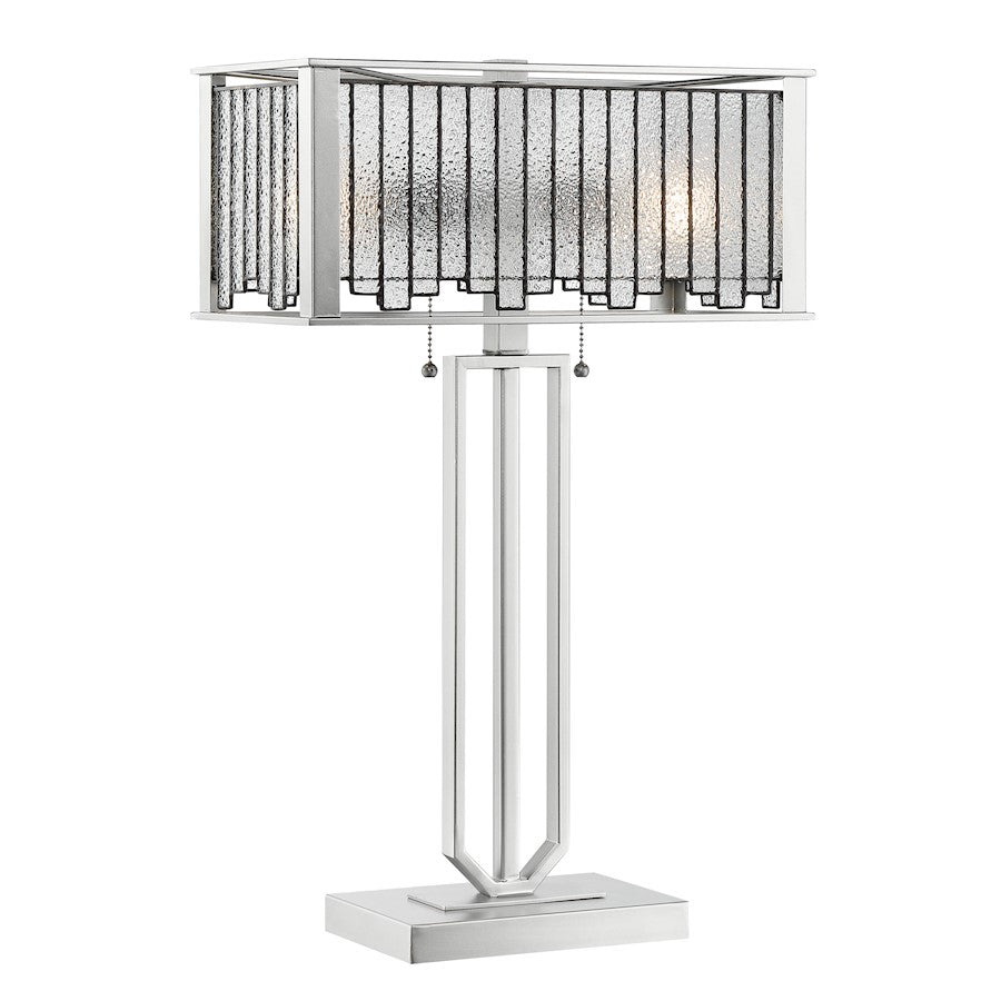 Lite Source Celine 2 Light Table Lamp in Aged Silver/Tiffany - C41420