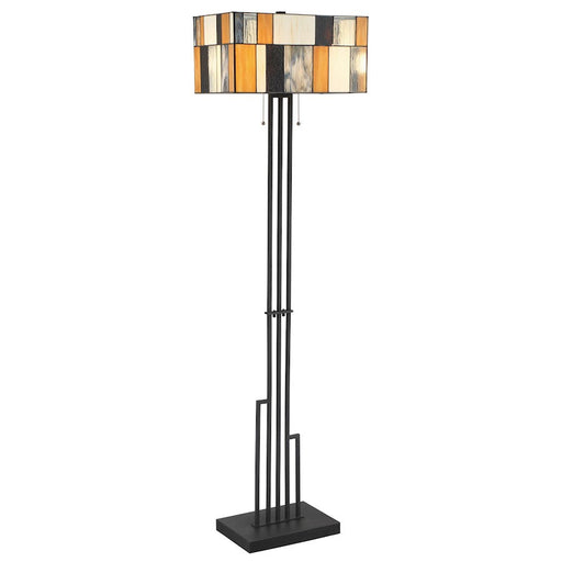 Lite Source Concertina 2 Light Floor Lamp in Matte Black/Tiffany - C61405