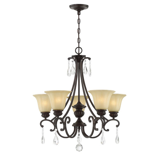 Lite Source Romaine 5-Light Chandeliers in Dark Bronze/Glass - C71378