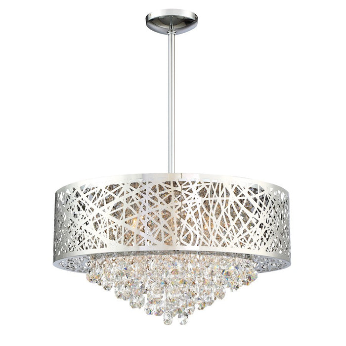 Lite Source Benedetta 6 Light Pendant/Semi-Flush, Chrome/Crystals - EL-10105