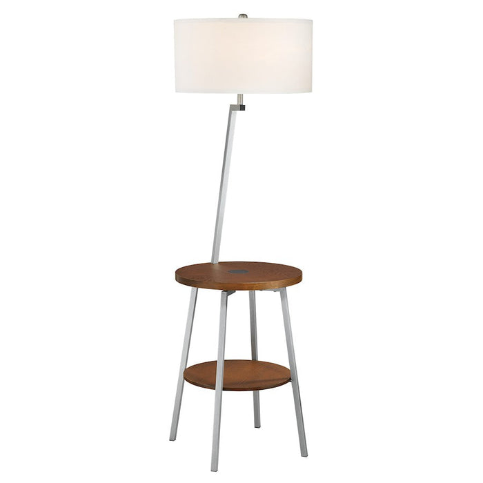 Lite Source Monde 1 Light Floor Lamp in Aged Bronze/Off in White - EL-90032