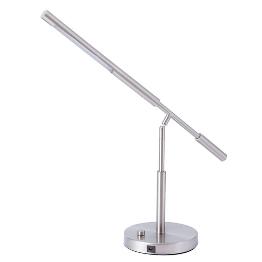 Lite Source Cayden Iii LED Desk Lamp, Brushed Nickel/Usb Port - LS-21719USB