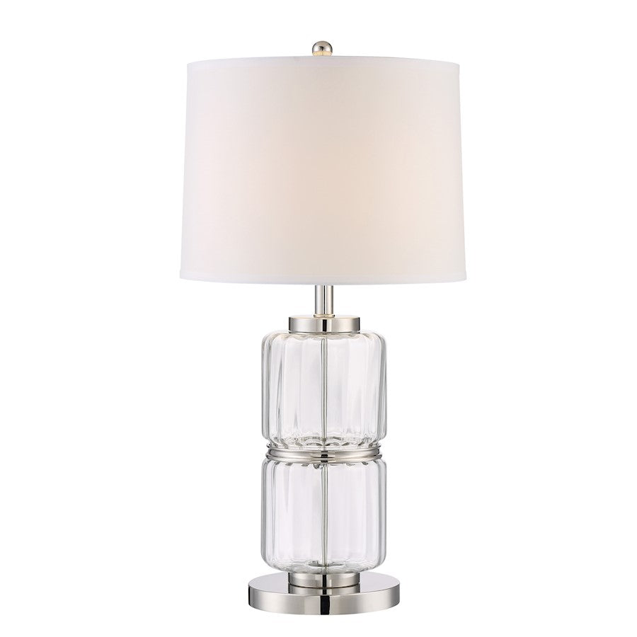 Lite Source Renate 1 Light Table Lamp, Clear Body/White - LS-22816