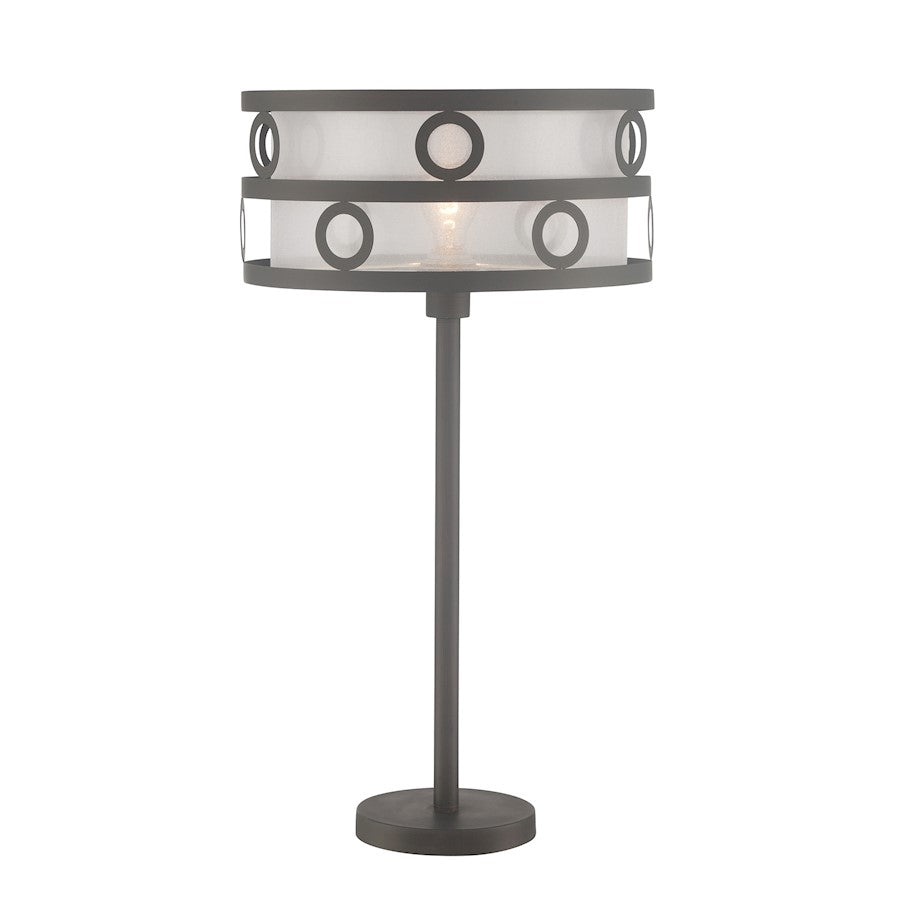 Lite Source Lavinia 1 Light Table Lamp, Burnished Bronze/Inner - LS-22833