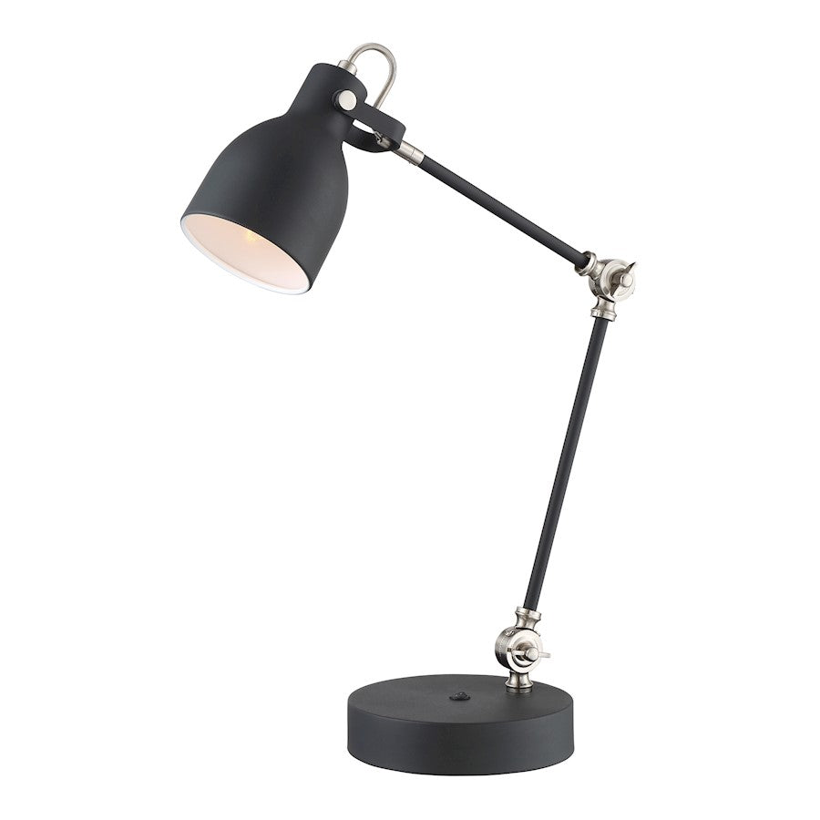 Lite Source Kalle Desk/1 Light Table Lamp, Black - LS-23046BLK