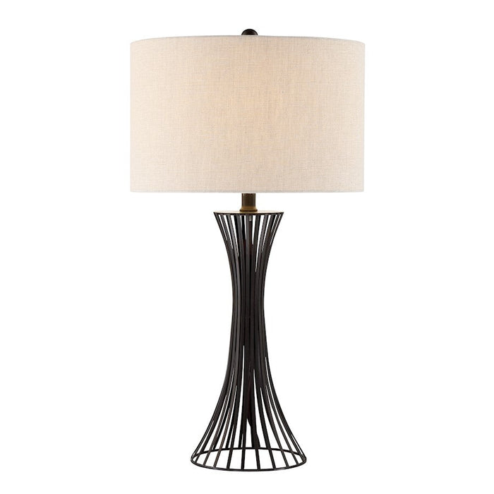 Lite Source Efton 1 Light Table Lamp, Matte Black/Linen - LS-23057