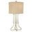 Lite Source Chantelle 2 Light Table Lamp , Antique Brass/Fabric - LS-23065