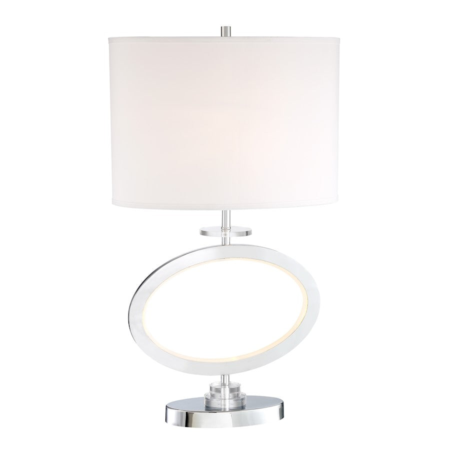 Lite Source Renia II 2 Light Table Lamp/LED Night, Chrome/White - LS-23074