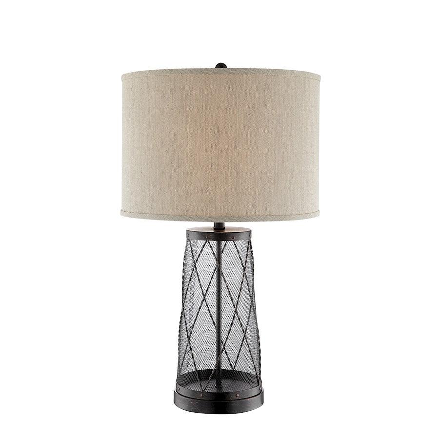 Lite Source Muller 1 Light Table Lamp, Dark Bronze/Fabric - LS-23086D-BRZ