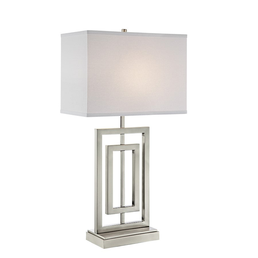 Lite Source Bensky 1 Light Table Lamp, Brushed Nickel/Fabric - LS-23088