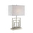 Lite Source Bensky 1 Light Table Lamp, Brush Nickel/White - LS-23089