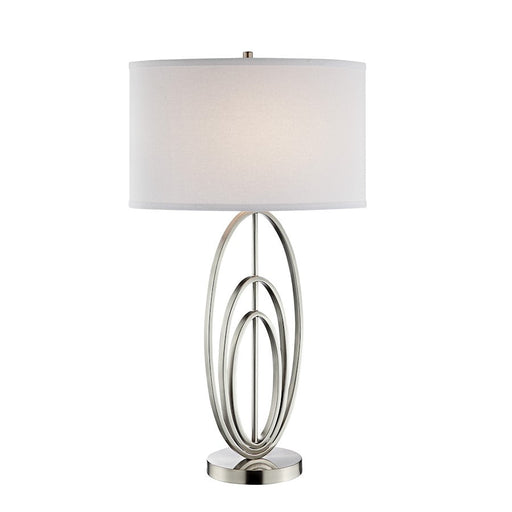 Lite Source Bailee 1 Light Table Lamp, Brush Nickel/White - LS-23090