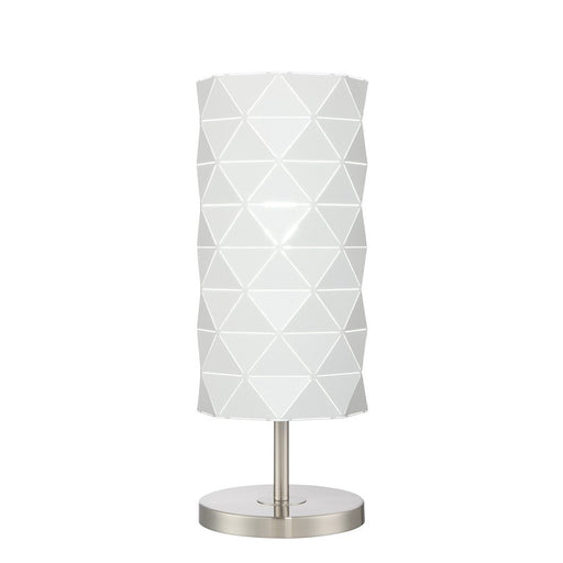 Lite Source Pandora 1 Light Table Lamp, Brushed Nickel/White Metal - LS-23133