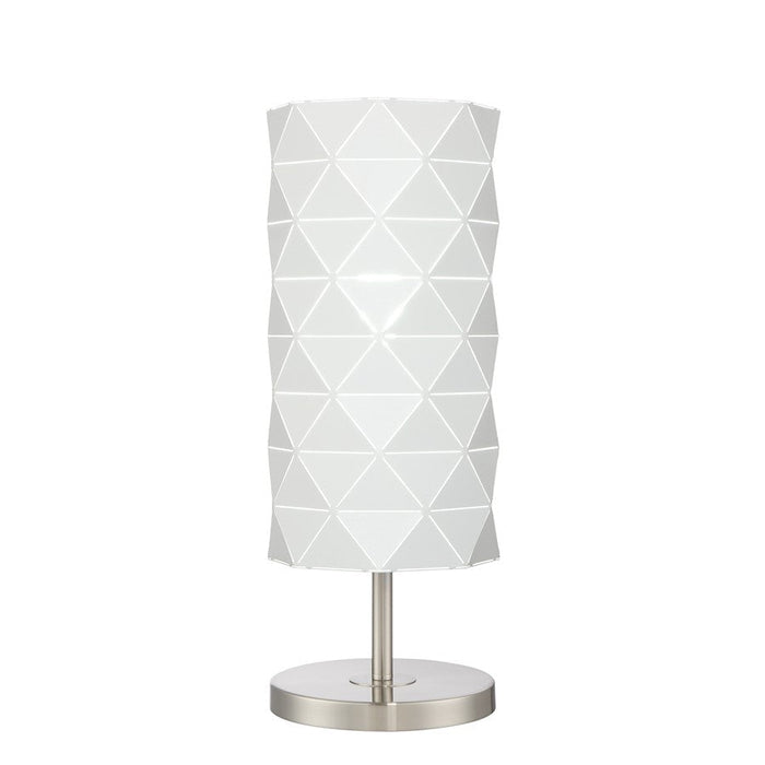 Lite Source Pandora 1 Light Table Lamp, Brushed Nickel/White Metal - LS-23133