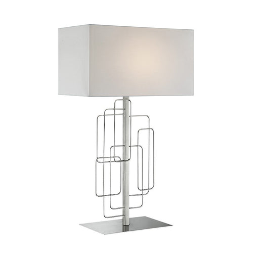 Lite Source Fayth 1 Light Table Lamp, Brushed Nickel/White - LS-23153