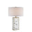 Lite Source Mollia 1 Light Table Lamp, Faux Marble/White Linen - LS-23177