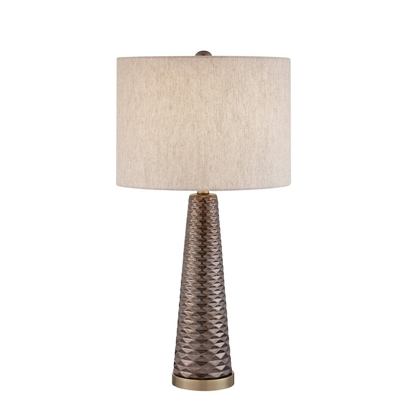 Lite Source Murphy 1 Light Table Lamp, Gunmetal Ceramic/White Linen - LS-23196