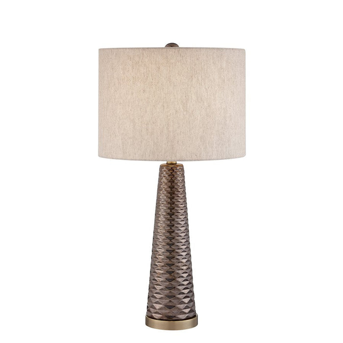 Lite Source Murphy 1 Light Table Lamp, Gunmetal Ceramic/White Linen - LS-23196