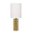 Lite Source Delta Mini 1 Light Table Lamp, Gold Ceramic/White - LS-23202GOLD