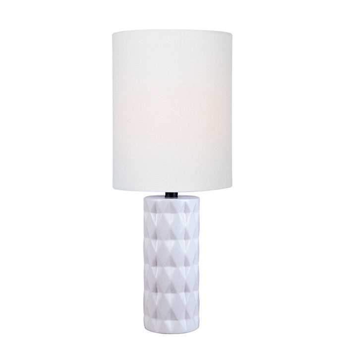 Lite Source Delta Mini 1 Light Table Lamp, White Ceramic/White - LS-23202WHT