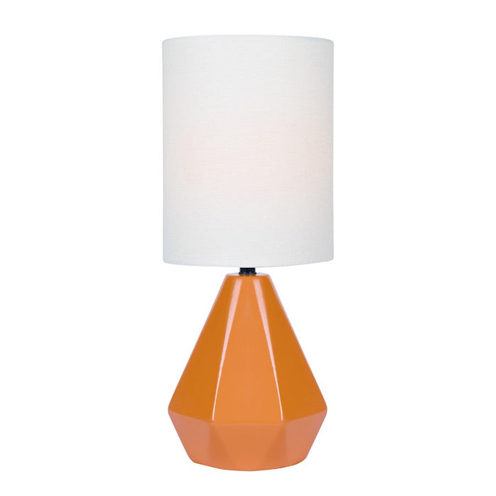 Lite Source Mason Mini 1 Light Table Lamp, Orange/White Linen - LS-23204ORN