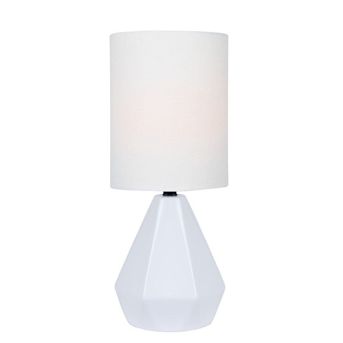 Lite Source Mason Mini 1 Light Table Lamp, White Ceramic/White - LS-23204WHT