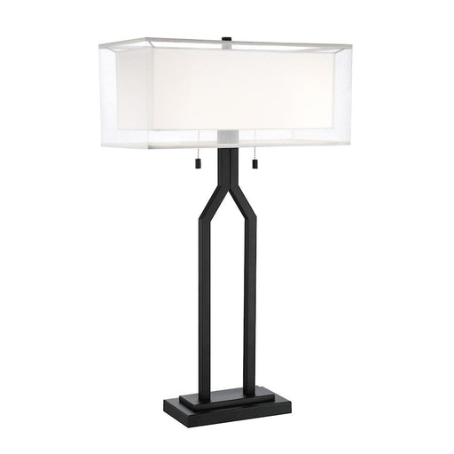 Lite Source Nalani 2 Light Table Lamp , Black/Doubles - LS-23238