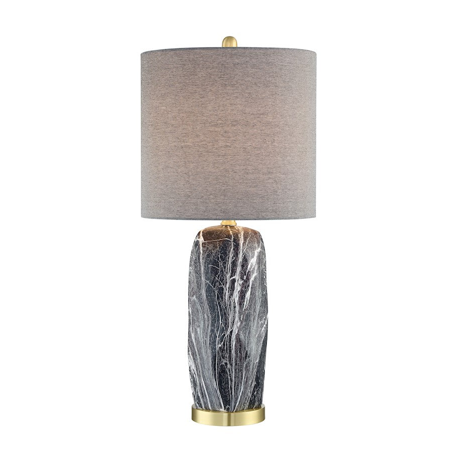 Lite Source Coliseo 1 Light Table Lamp, Mixed Black Ceramic/Tan - LS-23429BLK