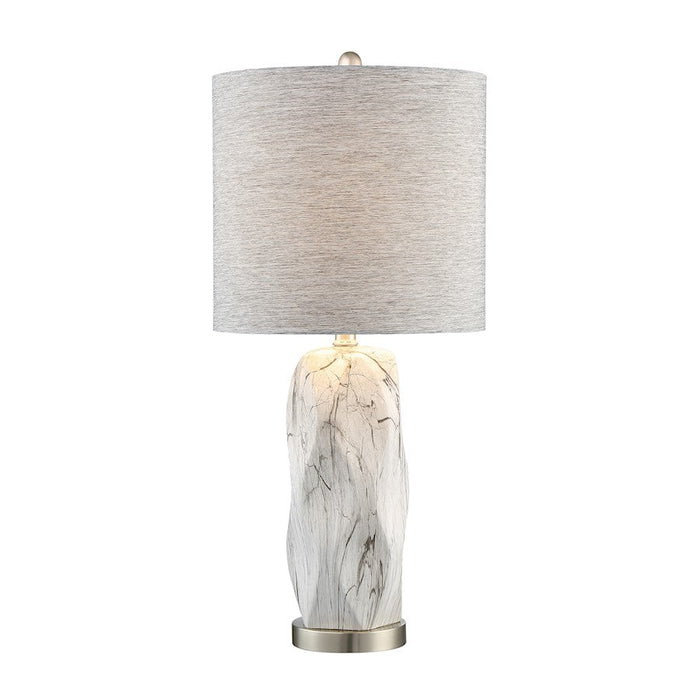 Lite Source Coliseo 1 Light Table Lamp, Mixed White Ceramic/Grey - LS-23429WHT