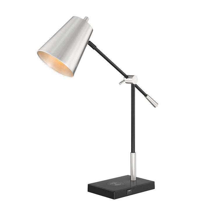 Lite Source Salma 1 Light Table/Desk Lamp, Brushed Nickel/Black - LS-23460