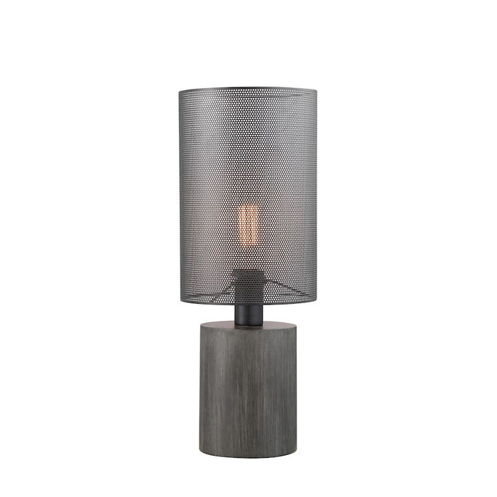 Lite Source Compton 1 Light Table Lamp, Grey Wood/Black Metal - LS-23470