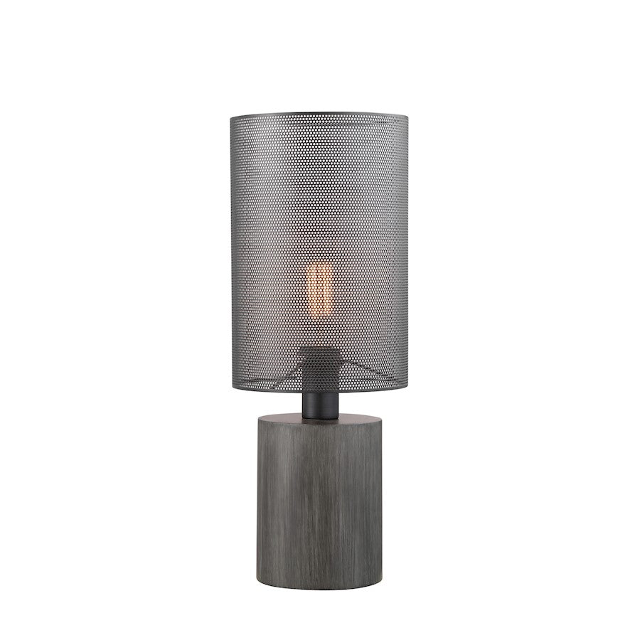 Lite Source Compton 1 Light Table Lamp, Grey Wood/Black Metal - LS-23470