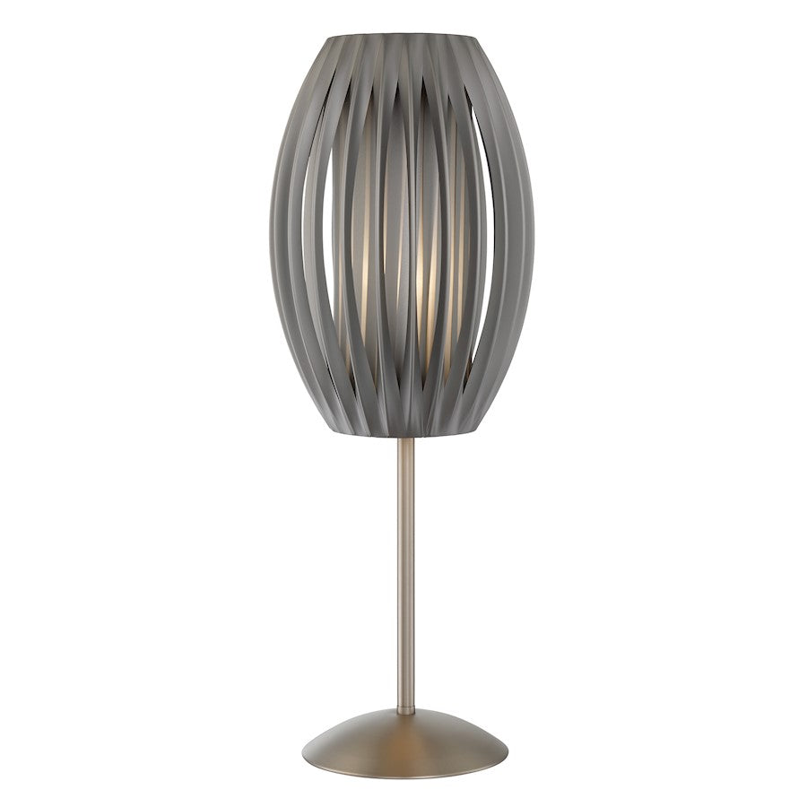 Lite Source Egg 1 Light Table Lamp, Stainless Steel/Grey - LS-2875SS-GREY