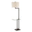 Lite Source Rudko Floor Lamp/Glass Table, Bronze/Linen, 150W - LS-81746D-BRZ