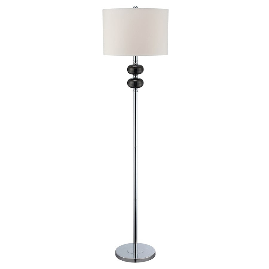 Lite Source Mistico 1 Light Floor Lamp,Gun Metal/Chrome/White, 23W - LS-82263