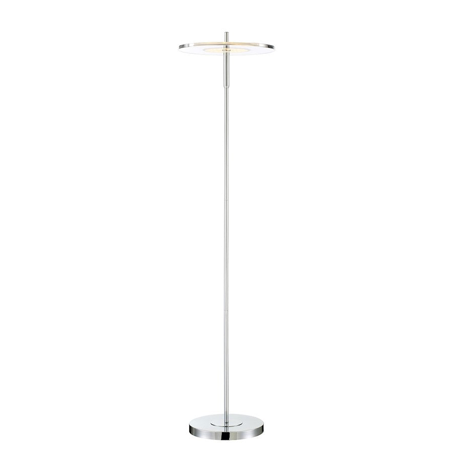 Lite Source Otoniel 1 Light Floor Lamp, Chrome/Clear Acrylic, LED 9W - LS-82668