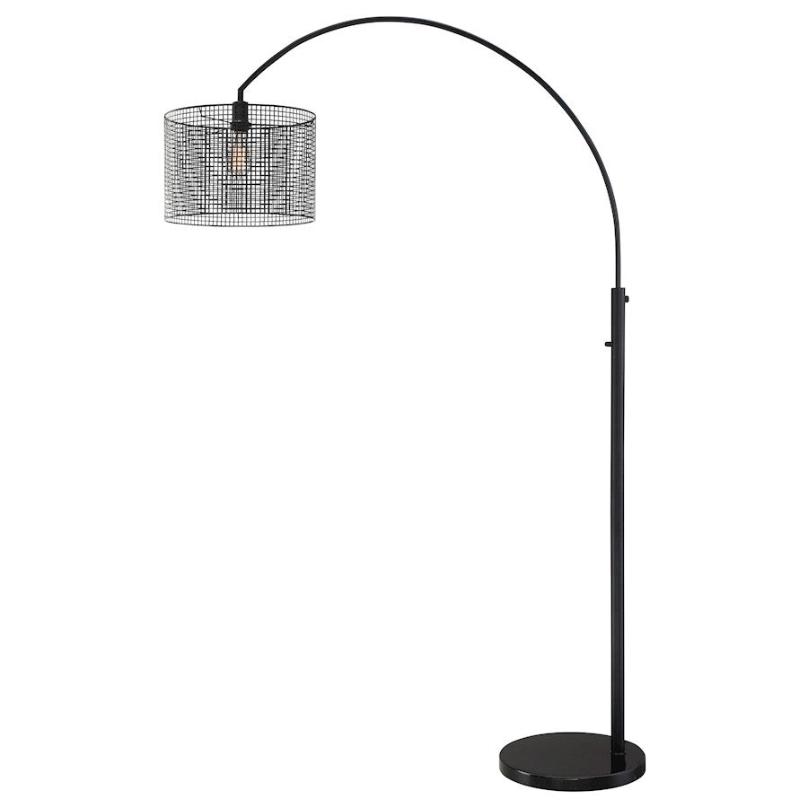 Lite Source Hamilton 1 Light Arch Lamp, Black/Mesh Metal, Vintage 75W - LS-83018