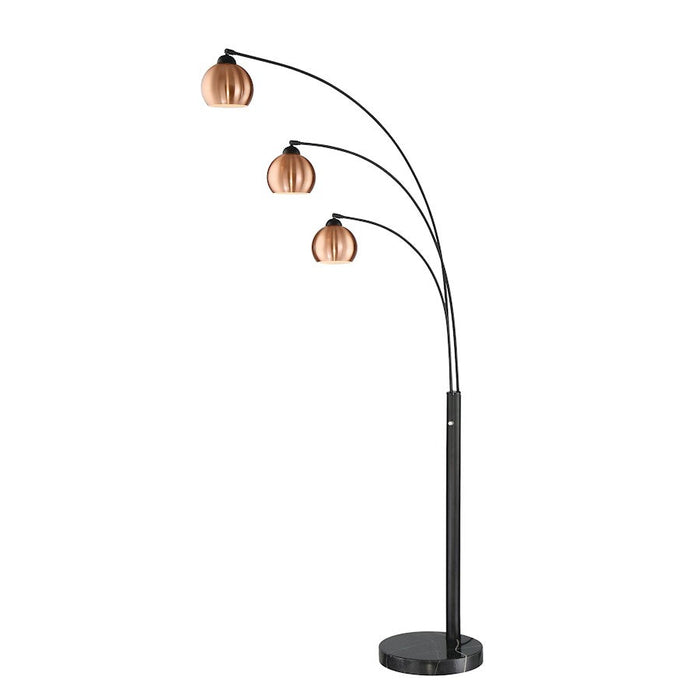 Lite Source Braun 3-Light Arch Lamp, Dark Bronze/Brushed Copper, 40W - LS-83030