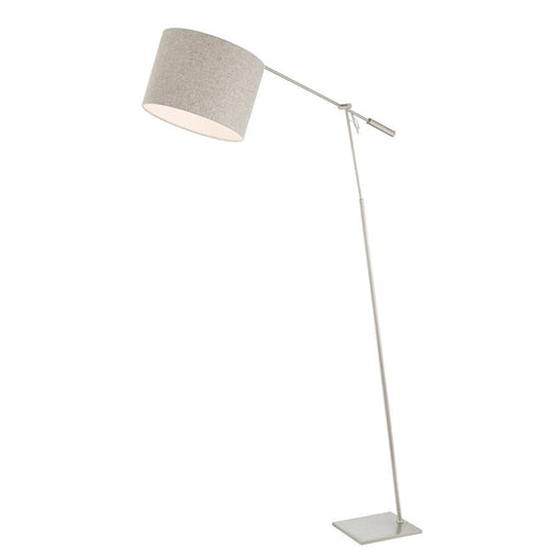 Lite Source Lucilla 1 Light Floor Lamp, Brushed Nickel/Grey, 100W - LS-83050