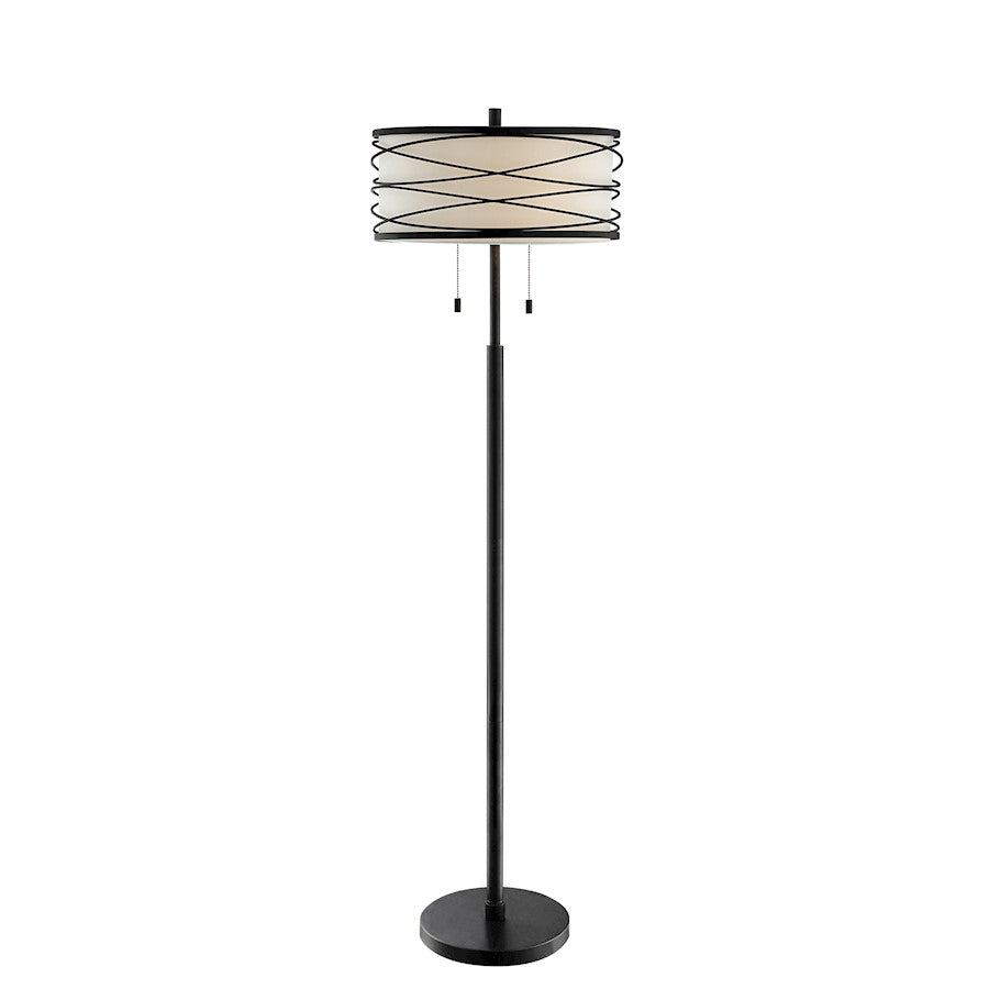 Lite Source Lumiere 2 Light Floor Lamp , Outer Metal/Inner - LS-83125