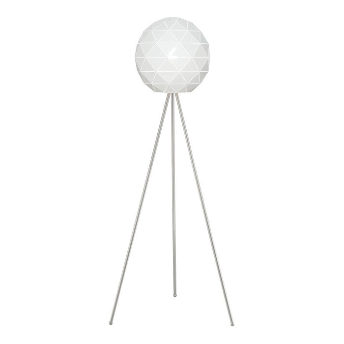 Lite Source Pandora 61" 1 Light Floor Lamp, Nickel/White, 100W - LS-83130