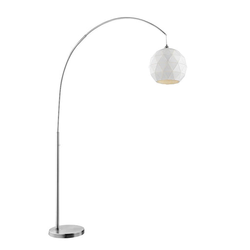 Lite Source Pandora 1 Light Arch Lamp, Brushed Nickel/White, 100W - LS-83131