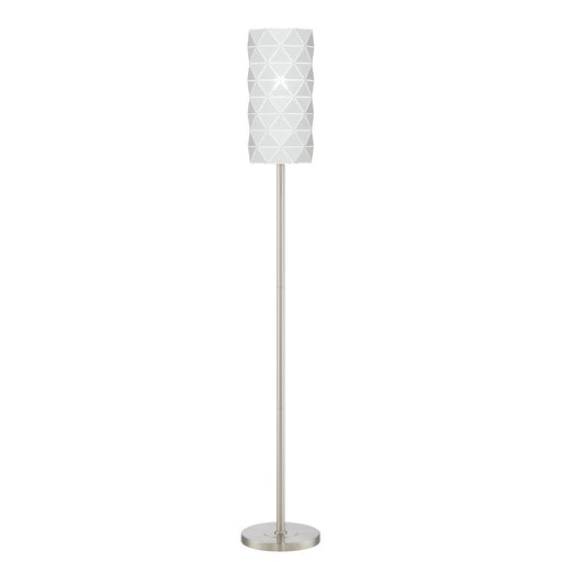 Lite Source Pandora 63" 1 Light Floor Lamp, Nickel/White, 100W - LS-83133