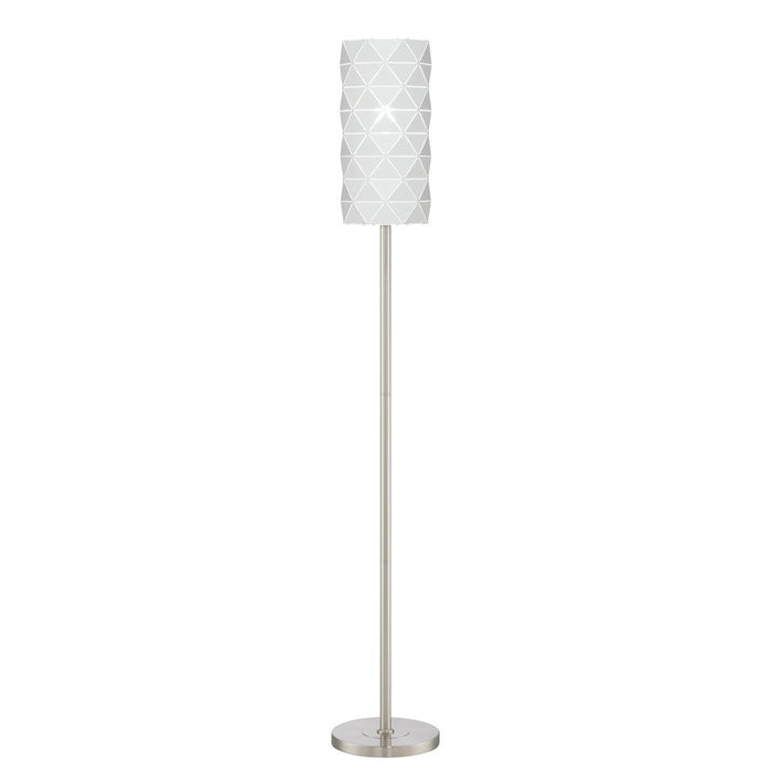 Lite Source Pandora 63" 1 Light Floor Lamp, Nickel/White, 100W - LS-83133