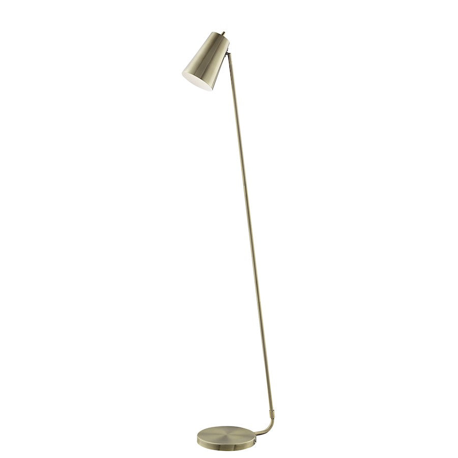 Lite Source Mccoy Metal 1 Light Floor Lamp, Antique Brass - LS-83194AB