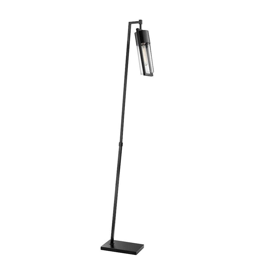 Lite Source Norman 1 Light Floor Lamp, Black/Clear, Vintage, 60W - LS-83264BLK