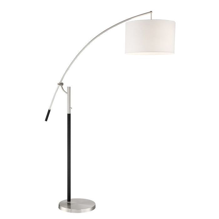 Lite Source Florencia Arch Lamp, Nickel/Black/White, 100W - LS-83286