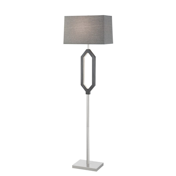 Lite Source Desmond 2 Light Floor Lamp/LED Night, Grey/White, 100W/5W - LS-83370